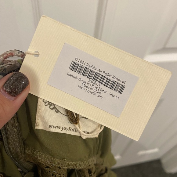 New! Joyfolie womens Isabella maxi dress olive floral - Picture 7 of 14